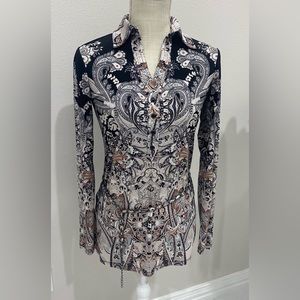 🎀 CACHE XS Black-Gold/Beige-Cream Beautiful 
💯 Authentic Like New Pre Loved 💝